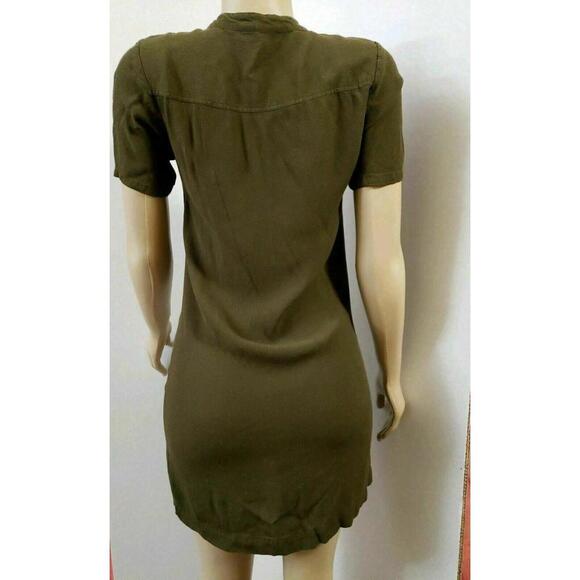 MADEWELL ~ Novella Lace-Up Olive Green  women's Dress XXS Shift Short-sleeve - Picture 4 of 8
